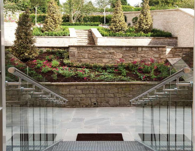 Gardens of a house in Somerset Place, Bath